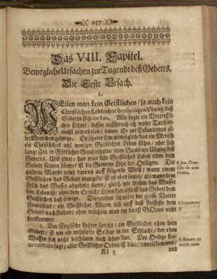 Das VIII. Capitel. Bewegliche Ursachen zur Tugendt deß Gebetts.