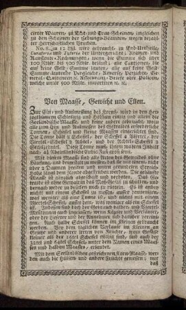 Von Maasse, Gewicht und Ellen.