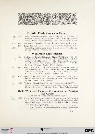Keltische Fundmünzen aus Hessen (Nr. 1863-1865)