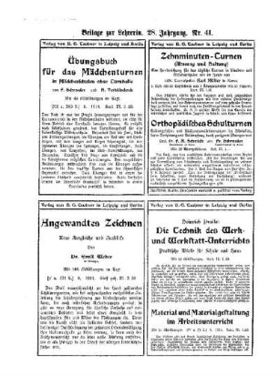 Beilage zur Lehrerin : 28.Jahrgang Nr.41