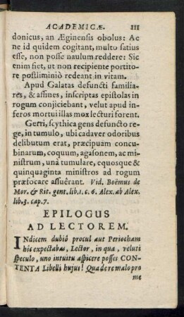 Epilogus Ad Lectorem.
