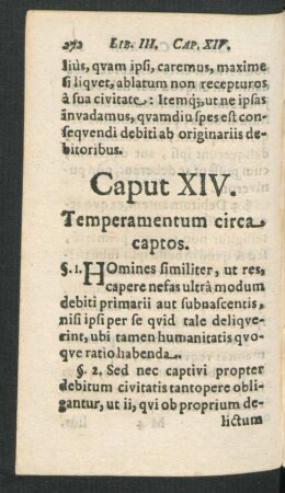 Caput XIV. Temperamentum circa captos.