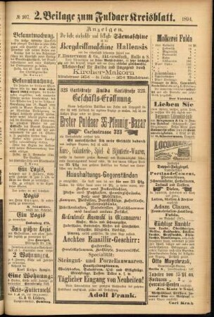 Dritte Ausgabe vom Samstag, den 08. September 1894.