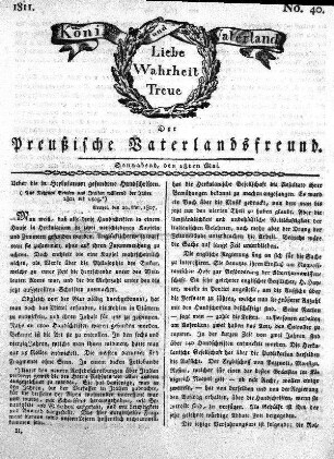 No. 40., vom 18ten Mai