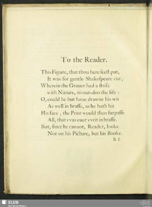 To the Reader
