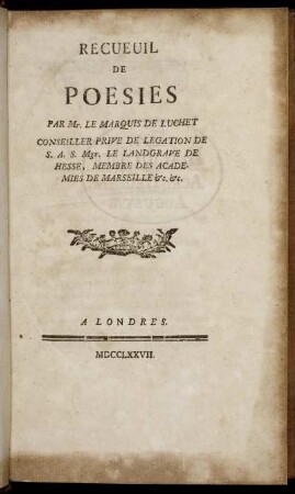 Recueil De Poesies