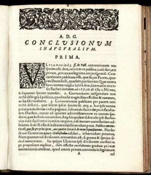 Conclusionum Inauguralium. Prima.