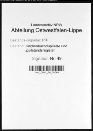 Zivilstandsregister der Munizipalität Castrop (H 1812). (Gemeinde: Castrop)