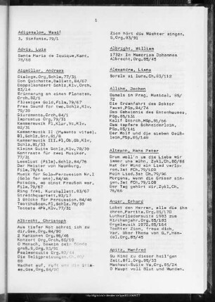 Uraufführungen 1976-1985