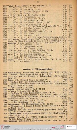 Orden u. Ehrenzeichen (Nr. 3287 - 3360)