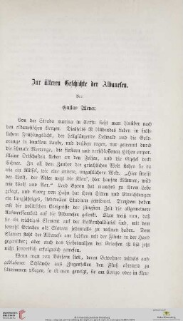 Zur älteren Geschichte der Albanesen