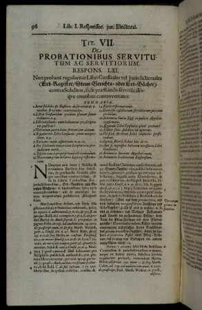 Tit. VII. De Probationibus Servitutum Ac Servitiorum.