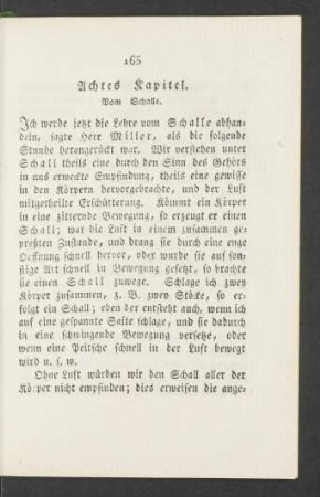 Achtes Kapitel. Vom Schalle.