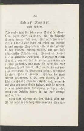 Achtes Kapitel. Vom Schalle.