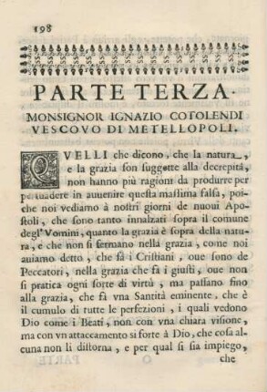 Parte terza. Monsignor Ignazio Cotolendi vescovo di metellopoli