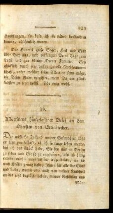 50. Albertinens hinterlassener Brief an den Obersten von Steinbrecher.
