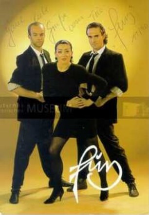 Autogrammkarte des Showtanztrios FUN