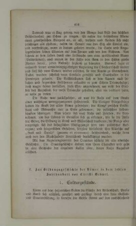 6. Zur Bildungsgeschichte der Römer in dem letzten Jahrhundert vor Christi Geburt