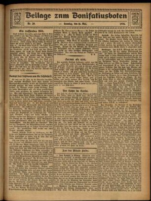 Zweite Ausgabe vom Sonntag, den 16. Mai 1926.