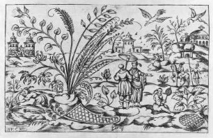 Uferlandschaft mit Tempeln : Uferlandschaft mit Tempeln. Aus: Inventions chinoises XVIII, Blatt 12. Kupferstich, 16,5 x 26,5 cm. Dresden: Kupferstich-Kabinett in Band 1156,2 (XVIII)