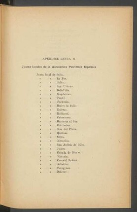 Apéndice Letra M : Juntas locales de la Asociación Patriótica Española