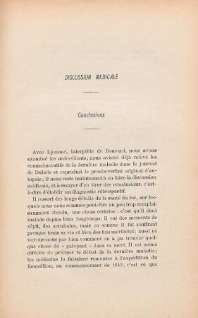 Discussion médicale - Conclusions