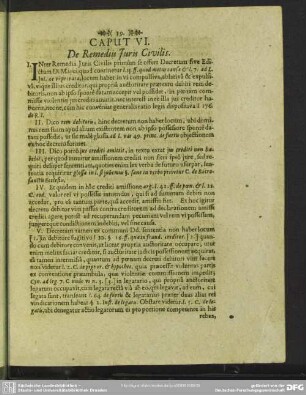 Caput VI. De Remediis Iuris Civilis