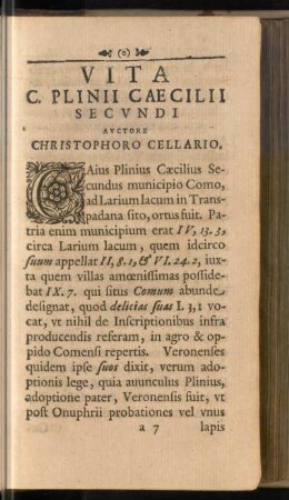 Vita C. Plinii Caecilii Secundi