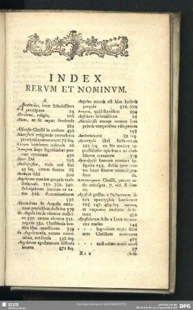 Index Rerum Et Nominum