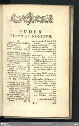 Index Rerum Et Nominum