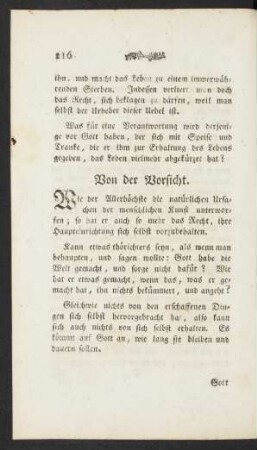 Von der Vorsicht