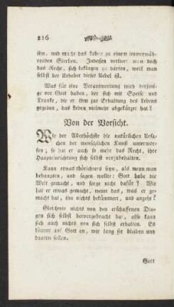 Von der Vorsicht