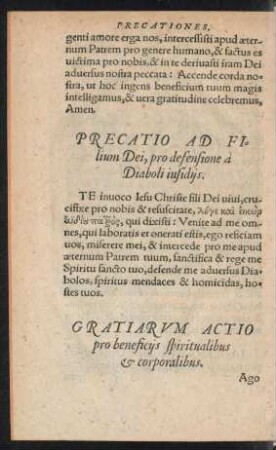 Precatio Ad Filium Dei, pro defensione a Diaboli insidiis.