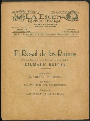 El rosal de las ruinas : poema dramático en tres actos y en verso