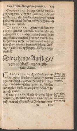 Die zehende Aufflage/ von abschaffung der güldenen Kelche.