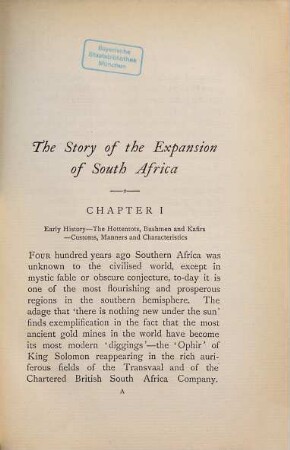 The story of the expansion of Southern Africa