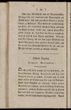 Achtes Kapitel. Conzert. Maskenball.