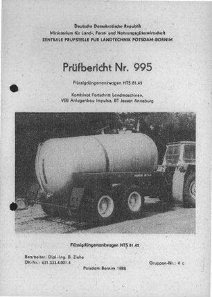 Flüssigdüngertankwagen HTS 81.45