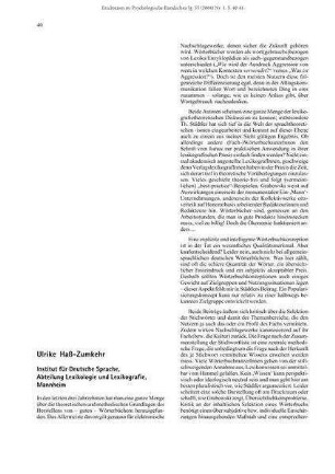 Kommentar zum Diskussionsforum (Lexikographie der Psychologie)