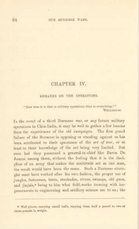 Chapter IV. Remarks on the operations