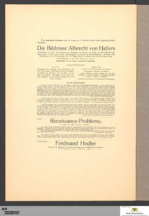 Die Bildnisse Albrecht von Hallers