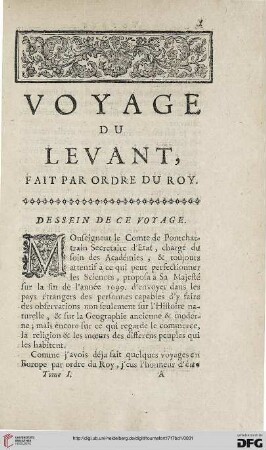 Dessein de ce voyage