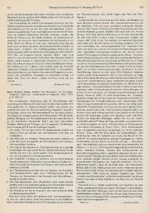 627-628 [Rezension] Riess, Richard, Pfarrer werden?