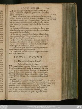 Locus XXXVII. De Resurrectione Finali.