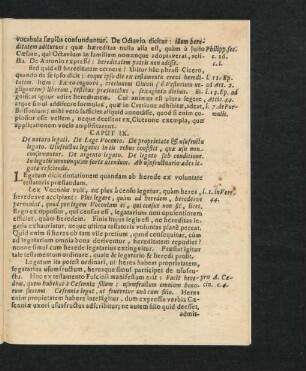 Caput IX. De natura legati. De Lege Voconia. ....