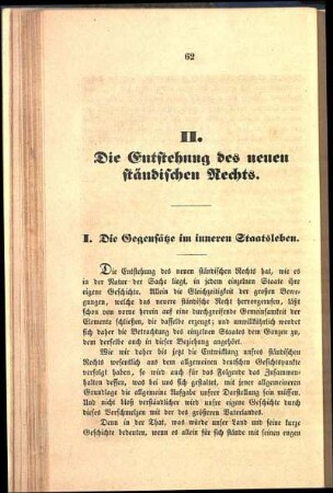 I. Die Gegensätze im inneren Staatsleben.