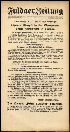 Ausgabe vom Montag, den 25. Oktober 1915.