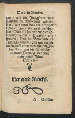 Der vierd Artickel.