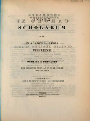 Index scholarum quae in Academia Regia Upsaliensi publice et privatim ... habebuntur. 1870