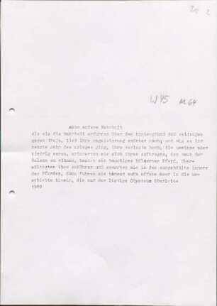 [W45]: Eine andere Wahrheit